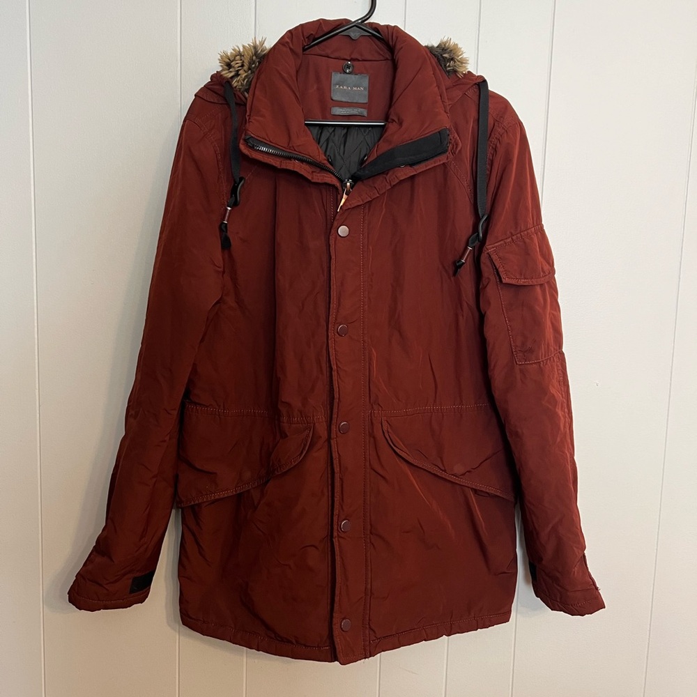 Zara‎ man parka winter jacket size M ￼